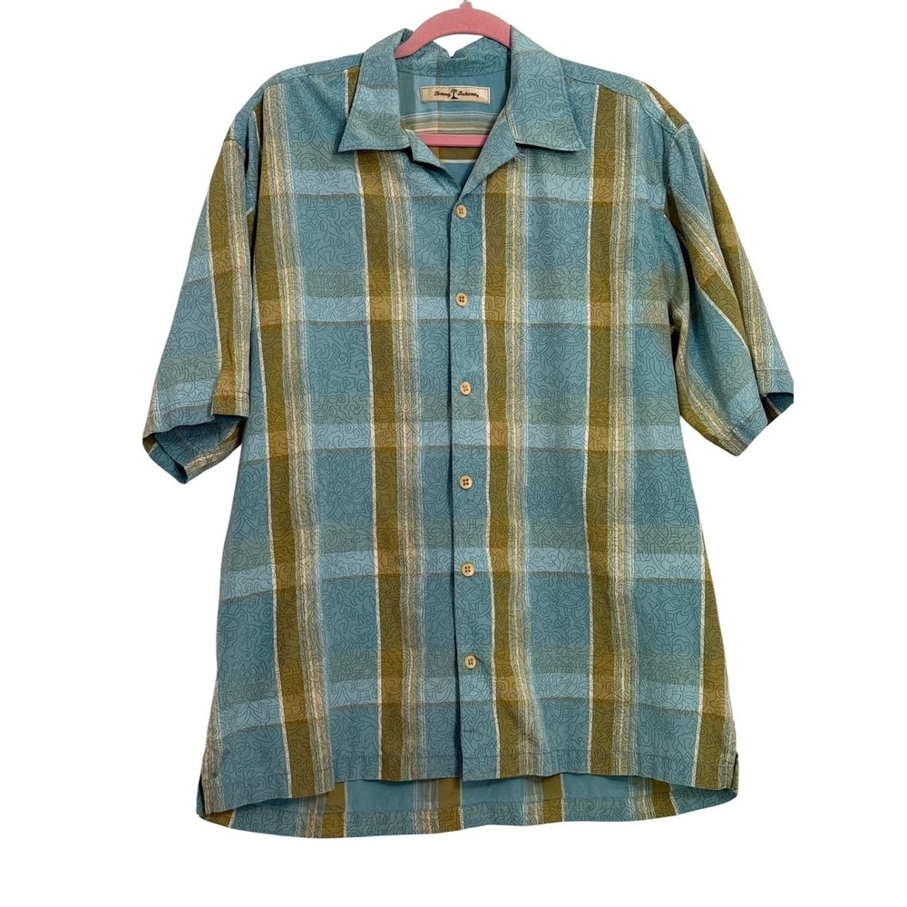 Vintage Tommy Bahama Silk Camp Shirt  90s Y2K Hawaiian Mens Large